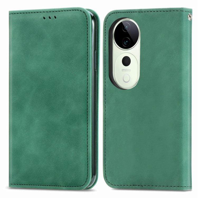 For vivo T3 Ultra Retro Skin Feel Magnetic Flip Leather Phone Case
