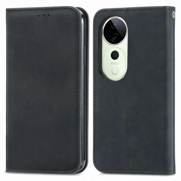 For vivo T3 Ultra Retro Skin Feel Magnetic Flip Leather Phone Case