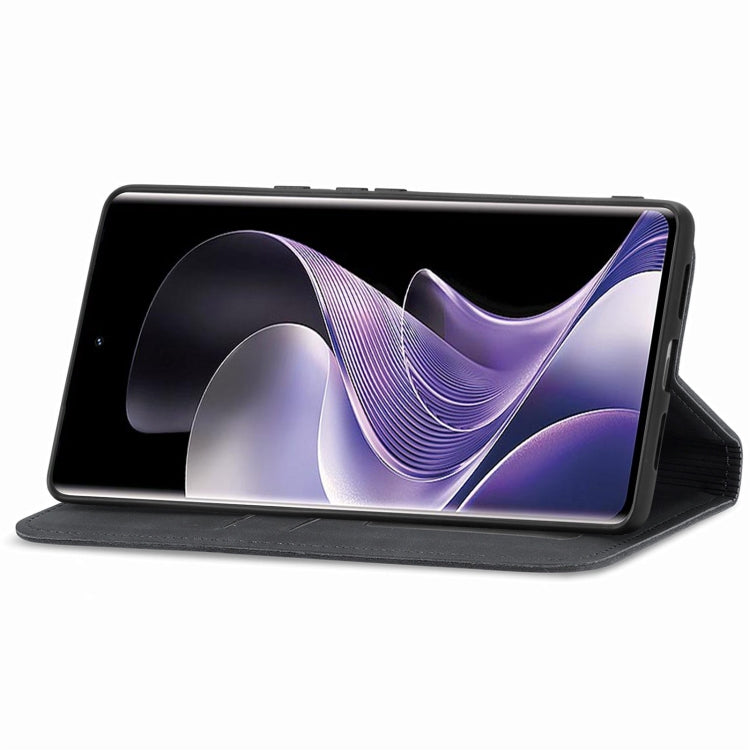 For vivo T3 Ultra Retro Skin Feel Magnetic Flip Leather Phone Case