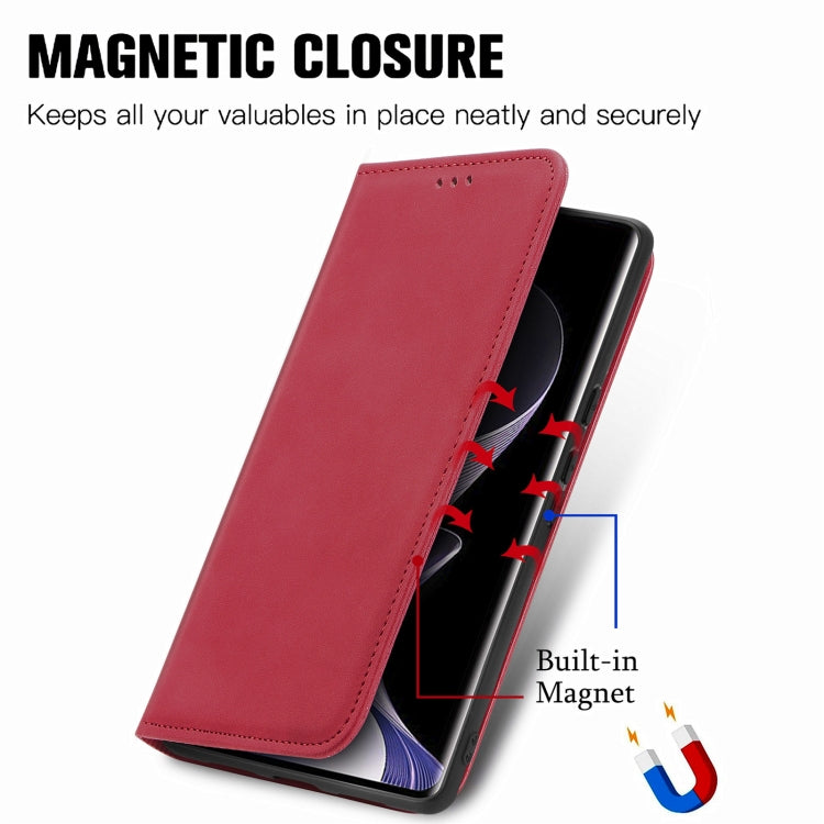 For vivo T3 Ultra Retro Skin Feel Magnetic Flip Leather Phone Case