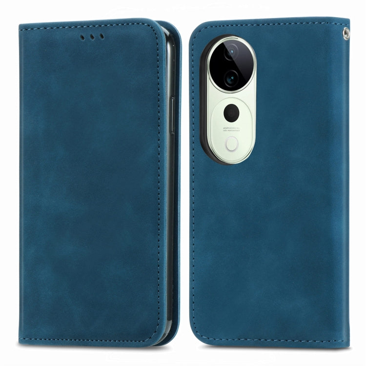 For vivo T3 Ultra Retro Skin Feel Magnetic Flip Leather Phone Case