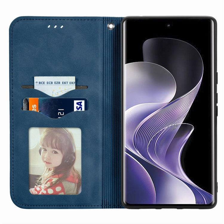 For vivo T3 Ultra Retro Skin Feel Magnetic Flip Leather Phone Case