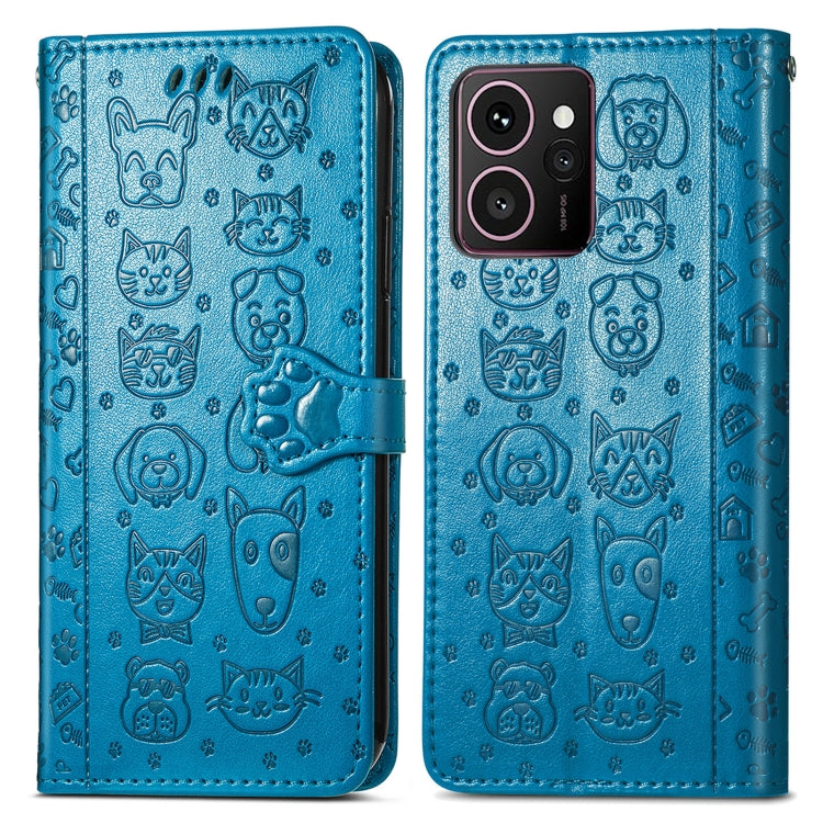 For HMD Skyline Cat and Dog Embossed Leather Phone Case