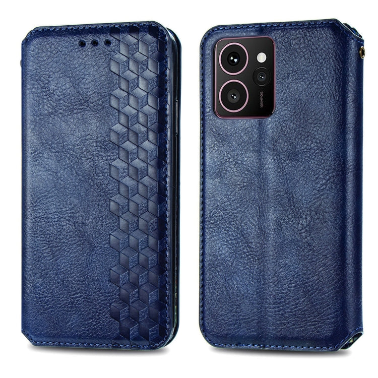 For HMD Skyline Cubic Grid Pressed Magnetic Leather Phone Case