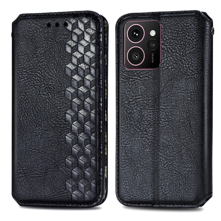 For HMD Skyline Cubic Grid Pressed Magnetic Leather Phone Case