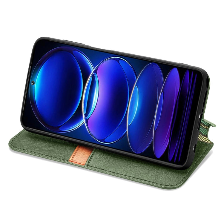 For HMD Skyline Cubic Grid Pressed Magnetic Leather Phone Case