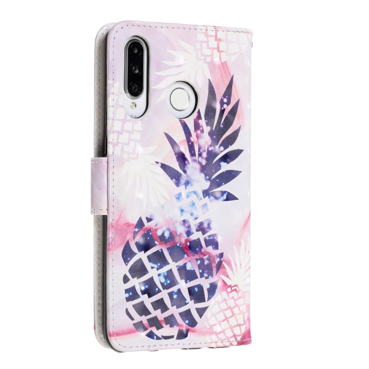 3D Visual Painting Left And Right Open Leather Case for Huawei P30 Lite&Nova 4E , With Bracket & Card Slot & Wallet & Bracelet