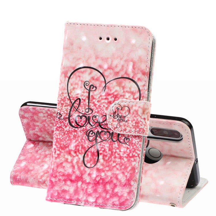 3D Visual Painting Left And Right Open Leather Case for Huawei P30 Lite&Nova 4E , With Bracket & Card Slot & Wallet & Bracelet