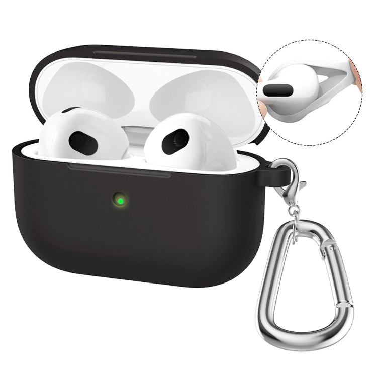For Apple AirPods 4 2024 ENKAY Hat-Prince Thickened Silicone Case with Hook and Anti-lost Silicone Earbuds