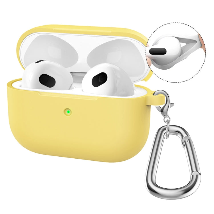 For Apple AirPods 4 2024 ENKAY Hat-Prince Thickened Silicone Case with Hook and Anti-lost Silicone Earbuds