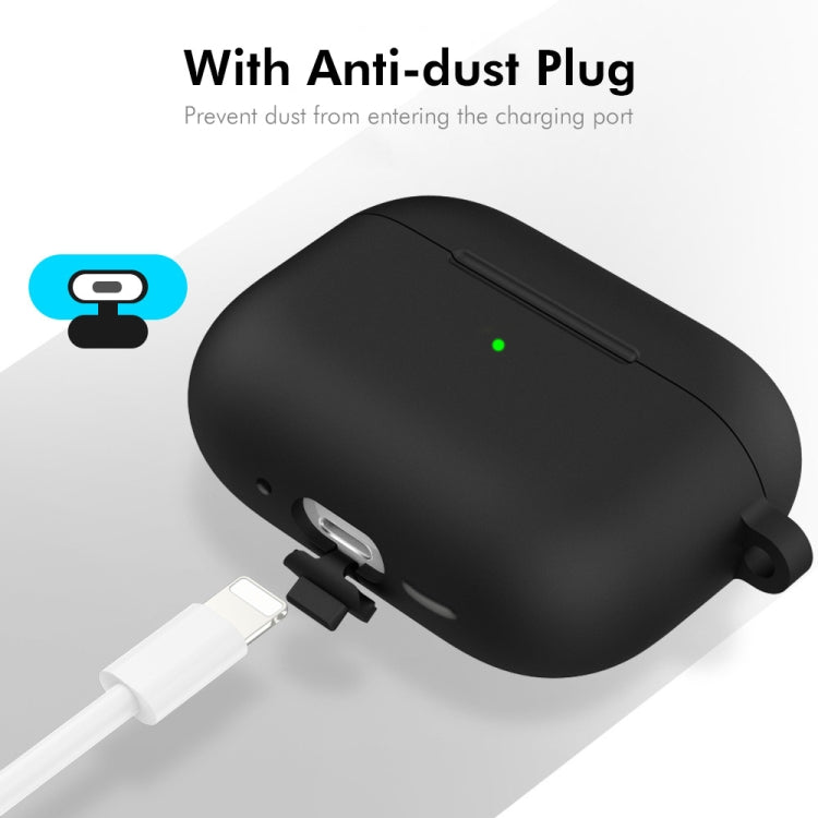 For Apple AirPods 4 2024 ENKAY Hat-Prince Thickened Silicone Case with Hook and Anti-lost Silicone Earbuds