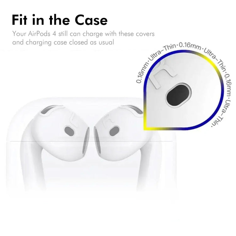 For Apple AirPods 4 2024 ENKAY Hat-Prince Thickened Silicone Case with Hook and Anti-lost Silicone Earbuds