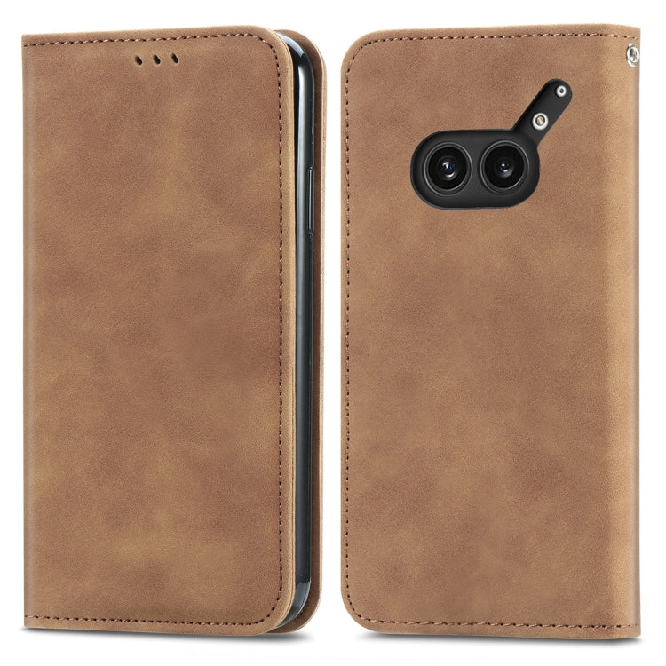 For Nothing Phone 2a Plus Retro Skin Feel Magnetic Flip Leather Phone Case