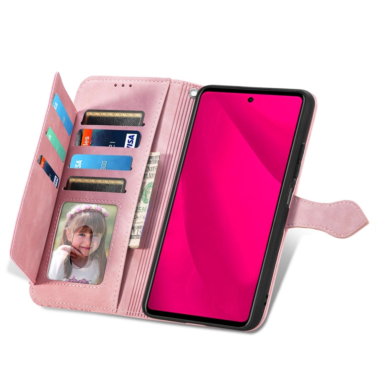 For Infinix Smart 9 Embossed Flower Zipper Leather Phone Case