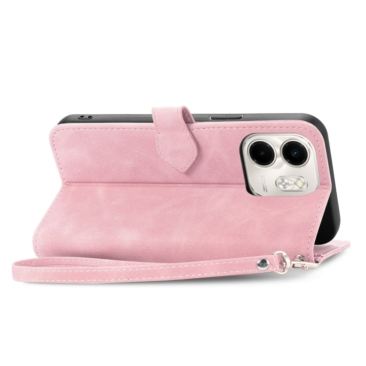 For Infinix Smart 9 Embossed Flower Zipper Leather Phone Case