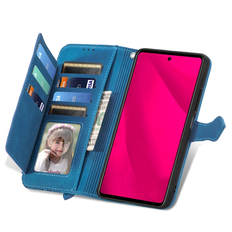 For Infinix Smart 9 Embossed Flower Zipper Leather Phone Case