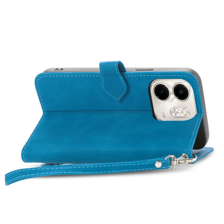 For Infinix Smart 9 Embossed Flower Zipper Leather Phone Case