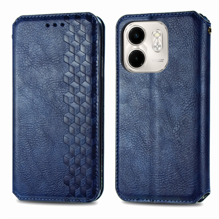 For Infinix Smart 9 Cubic Grid Pressed Magnetic Leather Phone Case