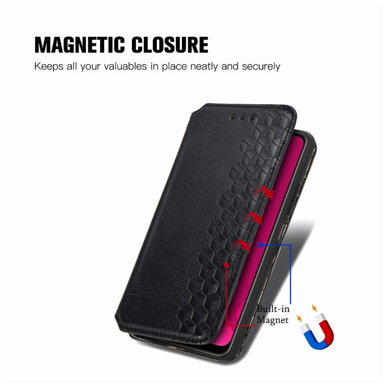 For Infinix Smart 9 Cubic Grid Pressed Magnetic Leather Phone Case