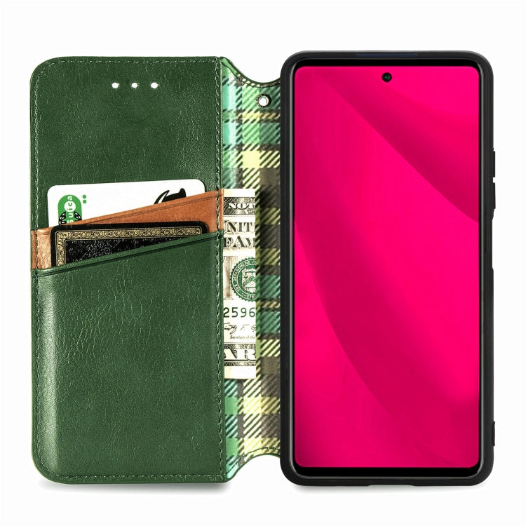 For Infinix Smart 9 Cubic Grid Pressed Magnetic Leather Phone Case