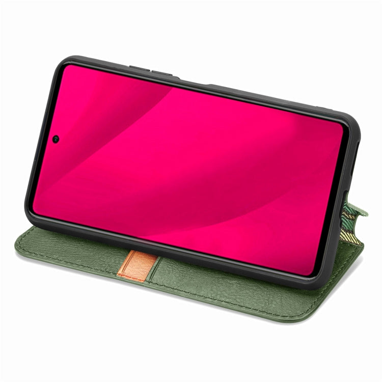 For Infinix Smart 9 Cubic Grid Pressed Magnetic Leather Phone Case