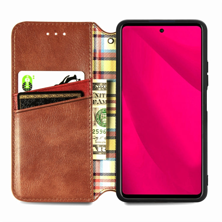 For Infinix Smart 9 Cubic Grid Pressed Magnetic Leather Phone Case