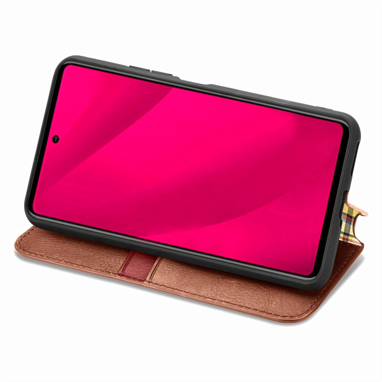 For Infinix Smart 9 Cubic Grid Pressed Magnetic Leather Phone Case