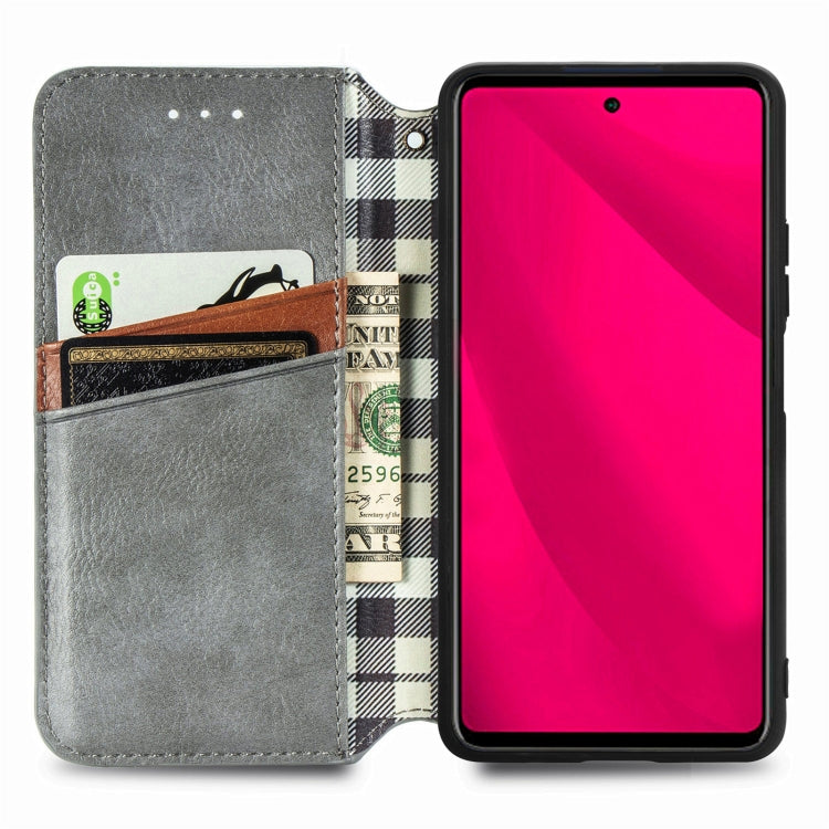 For Infinix Smart 9 Cubic Grid Pressed Magnetic Leather Phone Case