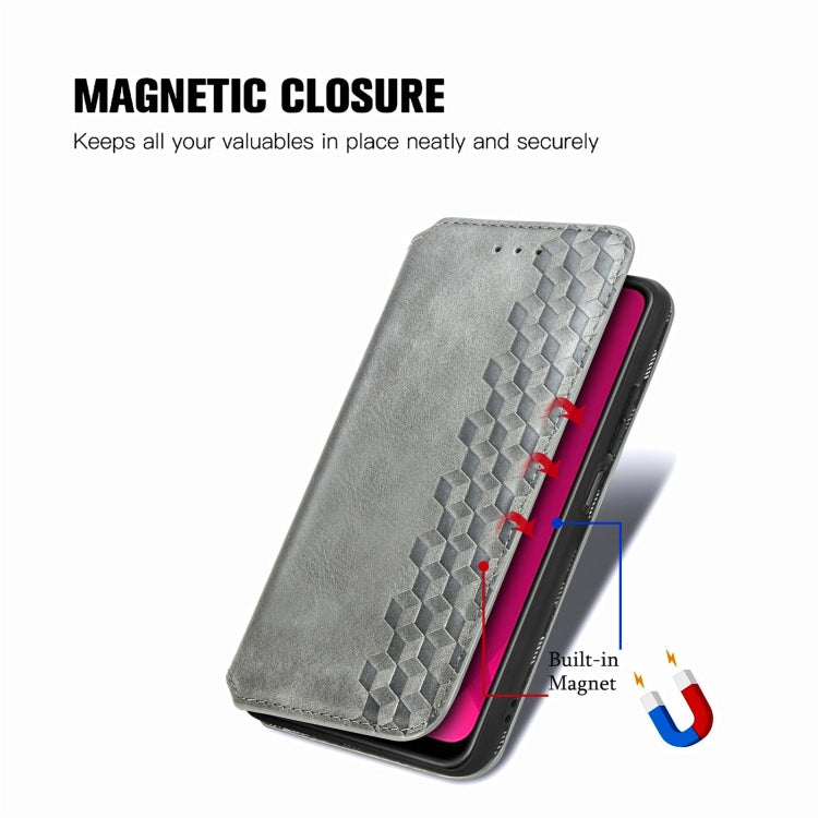 For Infinix Smart 9 Cubic Grid Pressed Magnetic Leather Phone Case
