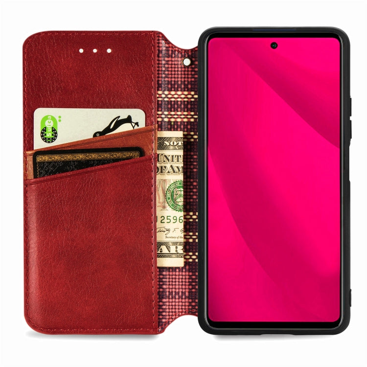 For Infinix Smart 9 Cubic Grid Pressed Magnetic Leather Phone Case