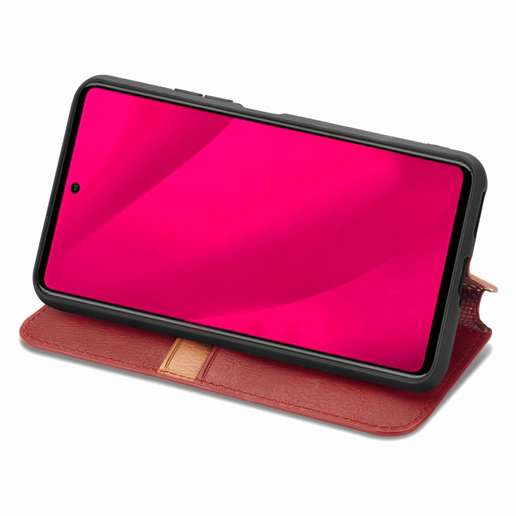 For Infinix Smart 9 Cubic Grid Pressed Magnetic Leather Phone Case