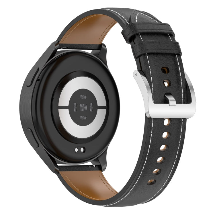 For Samsung Galaxy Watch 7 40 / 44mm Stainless Steel Quick Release Buckle 20mm Genuine Leather Watch Band