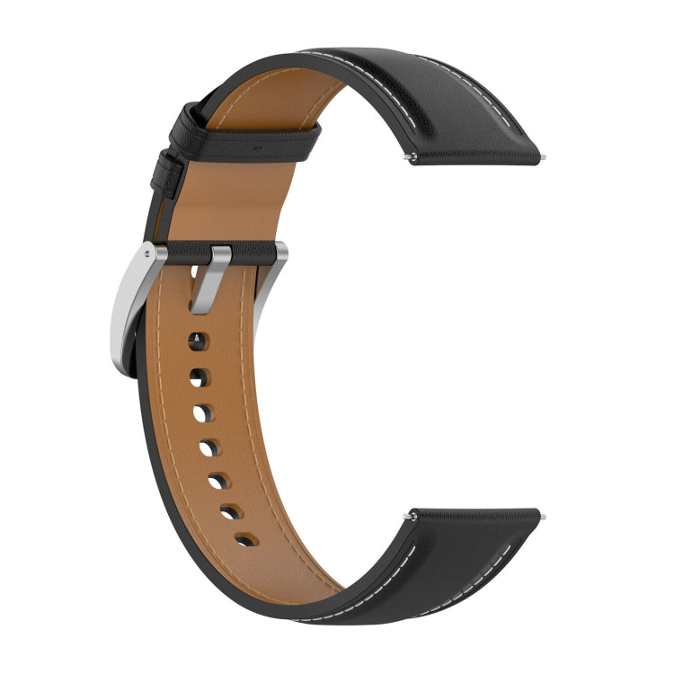 For Garmin Forerunner 165 Stainless Steel Quick Release Buckle 20mm Genuine Leather Watch Band