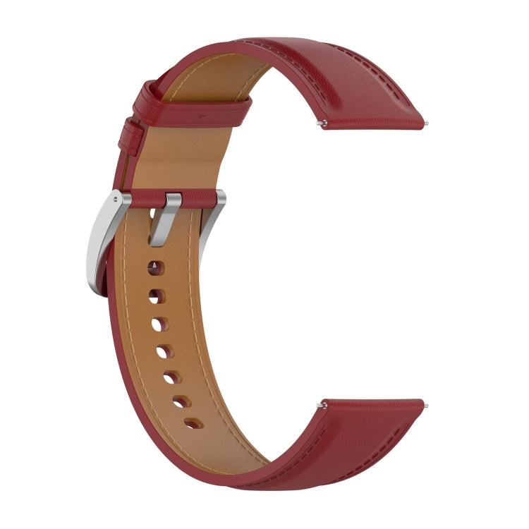 For Garmin Forerunner 165 Stainless Steel Quick Release Buckle 20mm Genuine Leather Watch Band