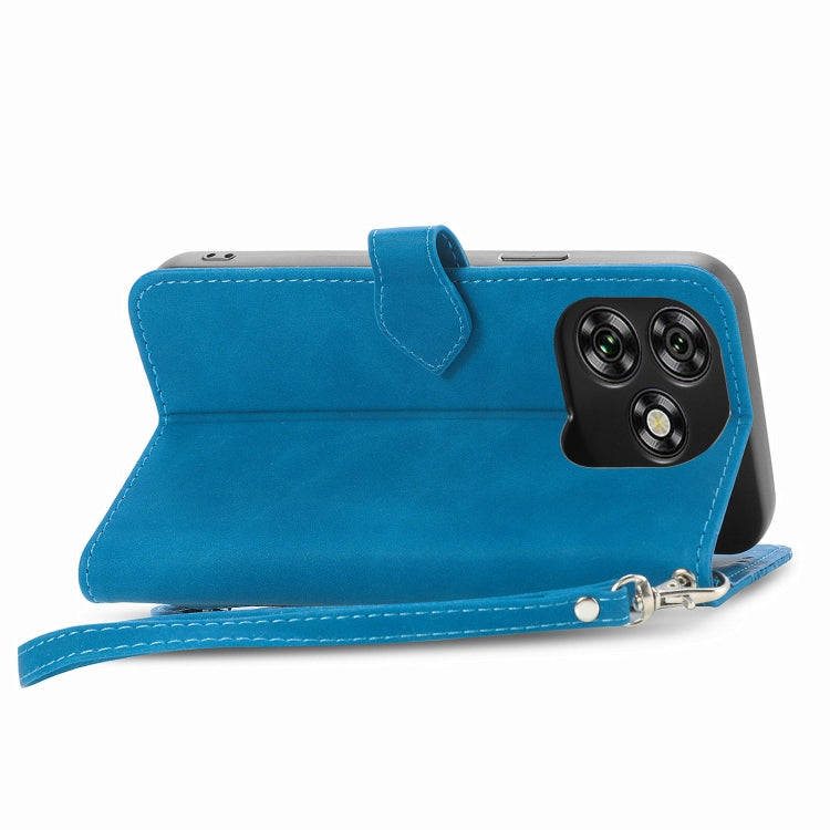 For Oukitel C53 Embossed Flower Zipper Leather Phone Case
