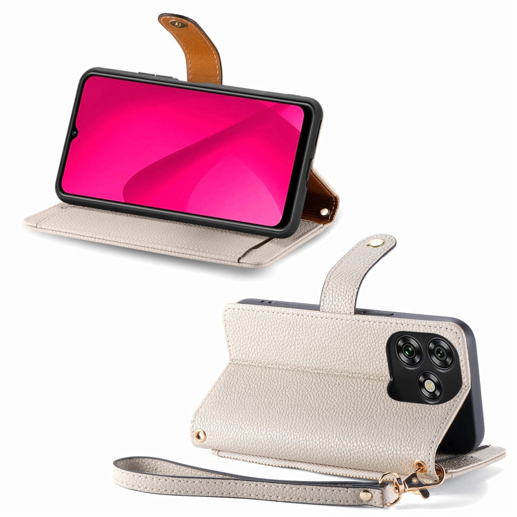 For Oukitel C53 Love Zipper Lanyard Leather Phone Case
