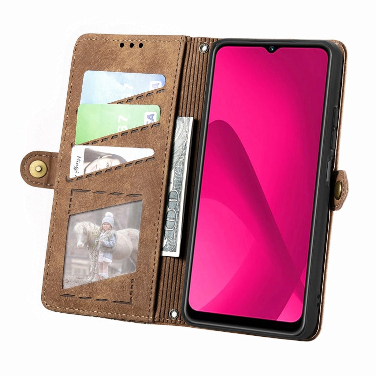 For Oukitel C53 Geometric Zipper Wallet Side Buckle Leather Phone Case