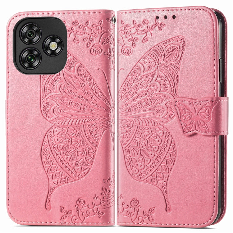 For Oukitel C53 Butterfly Love Flower Embossed Leather Phone Case