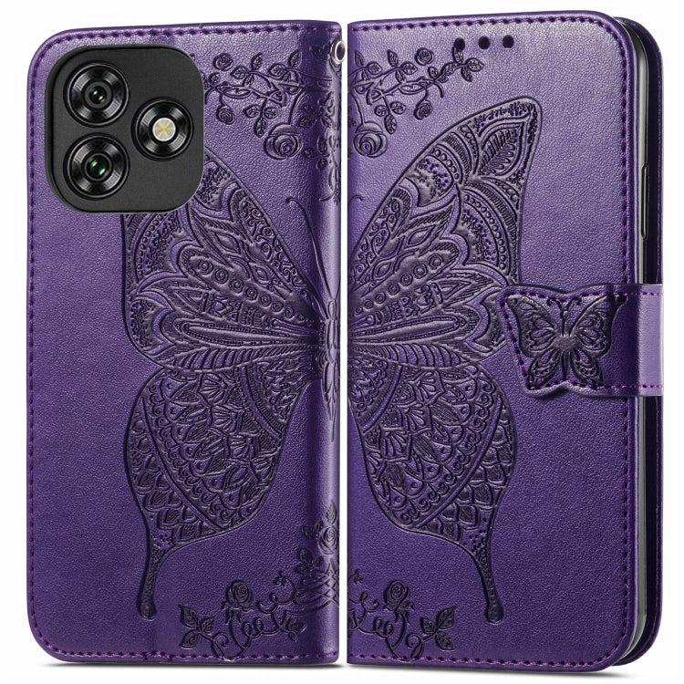 For Oukitel C53 Butterfly Love Flower Embossed Leather Phone Case