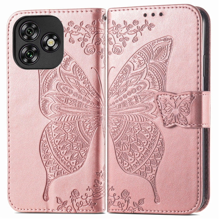 For Oukitel C53 Butterfly Love Flower Embossed Leather Phone Case