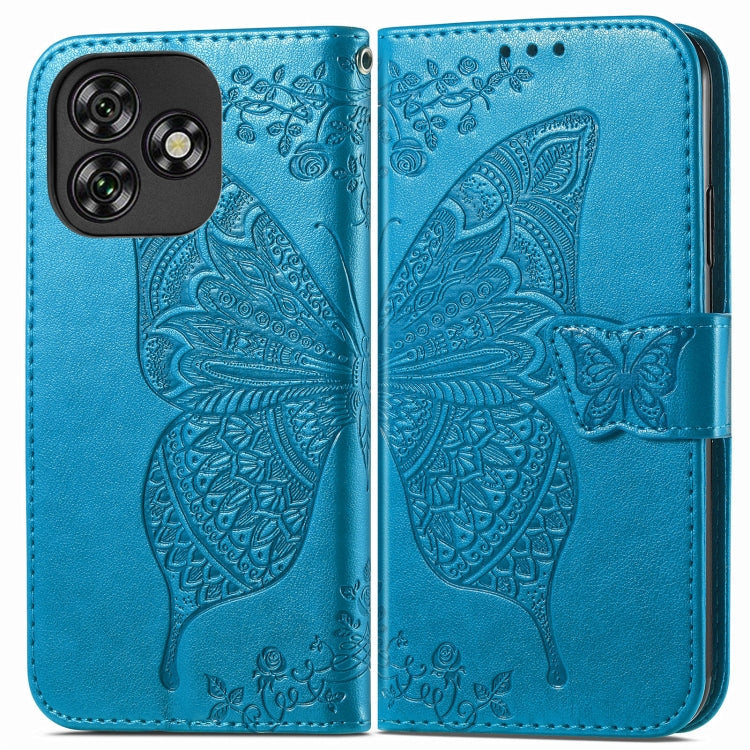 For Oukitel C53 Butterfly Love Flower Embossed Leather Phone Case