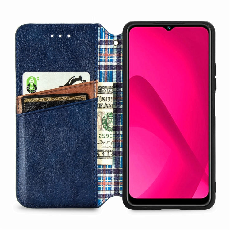 For Oukitel C53 Cubic Grid Pressed Magnetic Leather Phone Case