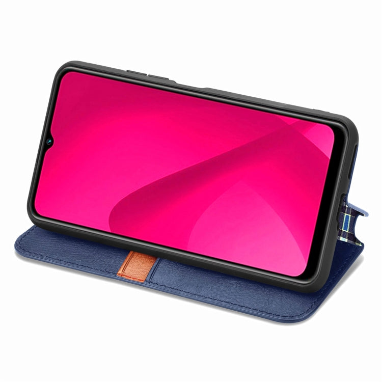 For Oukitel C53 Cubic Grid Pressed Magnetic Leather Phone Case