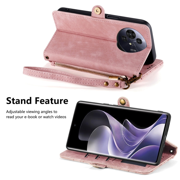 For TCL 50 Pro NxtPaper Geometric Zipper Wallet Side Buckle Leather Phone Case