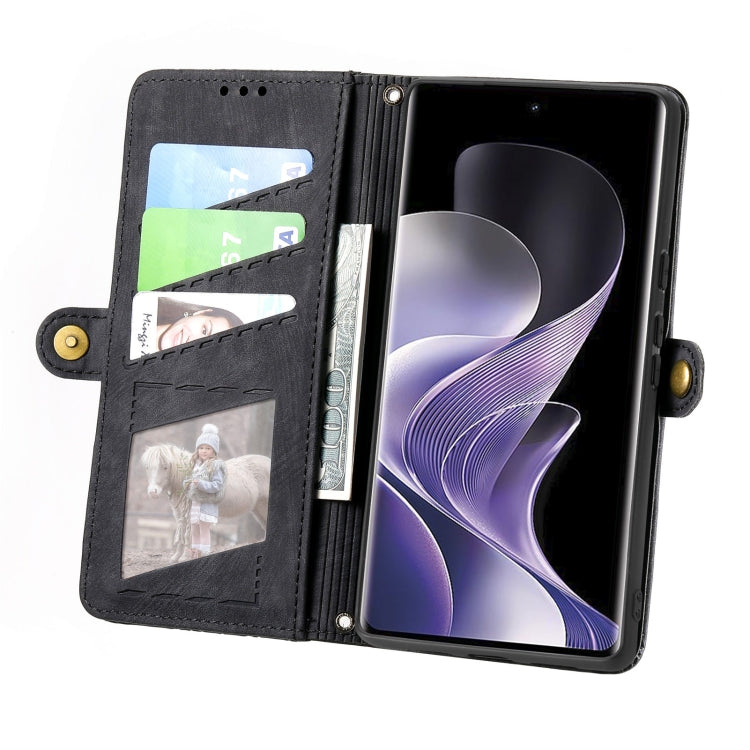For TCL 50 Pro NxtPaper Geometric Zipper Wallet Side Buckle Leather Phone Case