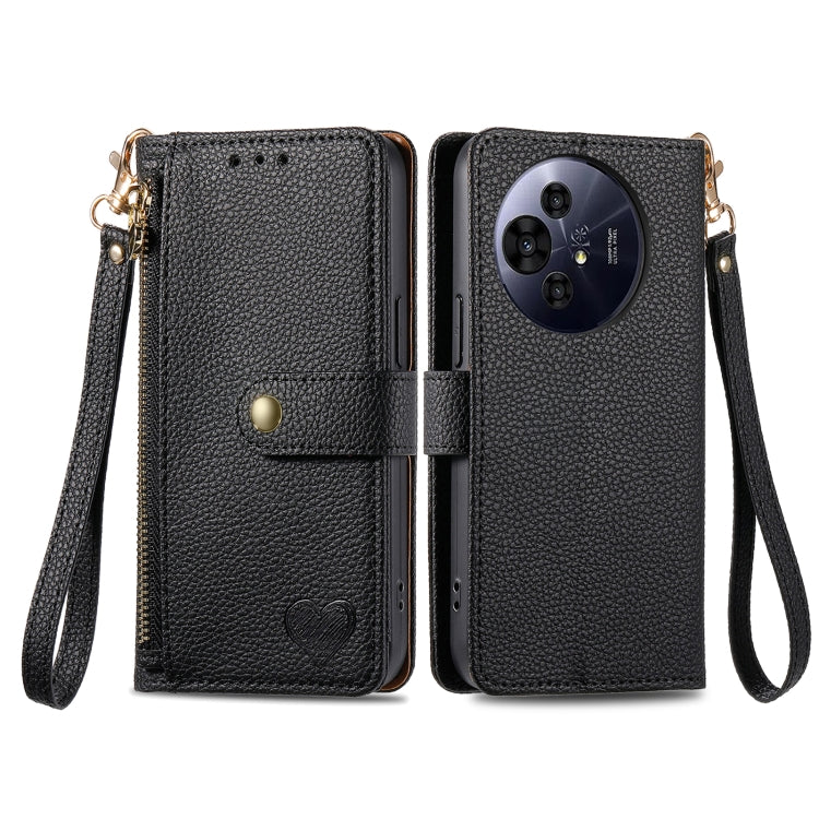 For TCL 50 Pro NxtPaper Love Zipper Lanyard Leather Phone Case