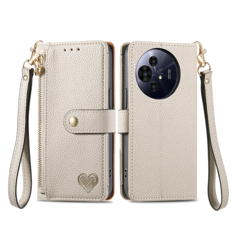 For TCL 50 Pro NxtPaper Love Zipper Lanyard Leather Phone Case
