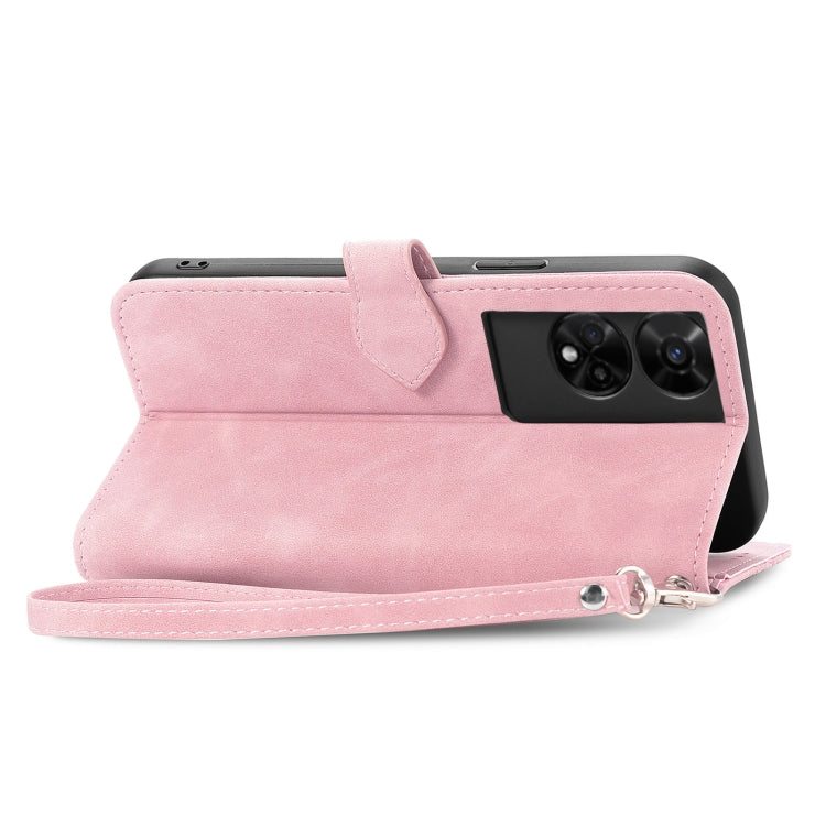 For TCL 50 5G Embossed Flower Zipper Leather Phone Case