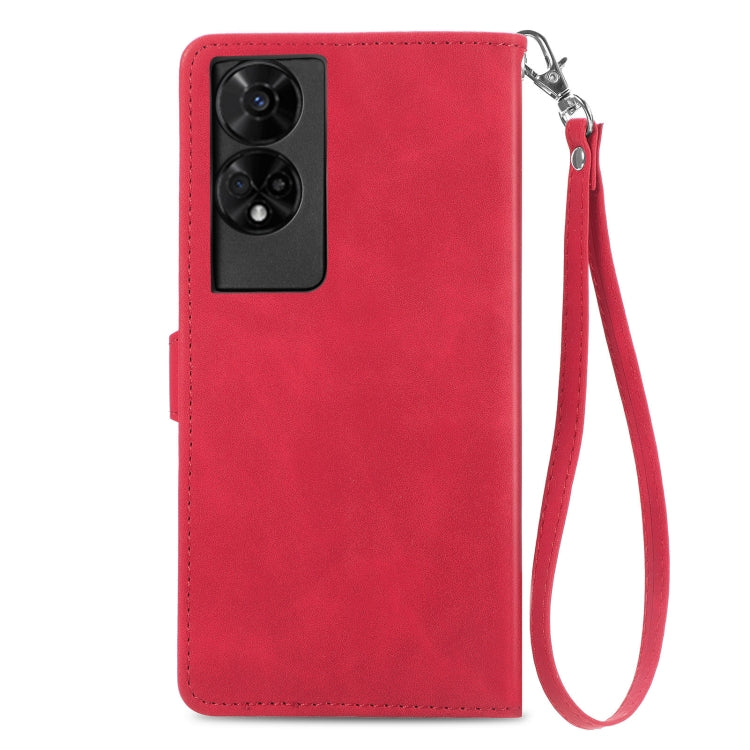For TCL 50 5G Embossed Flower Zipper Leather Phone Case