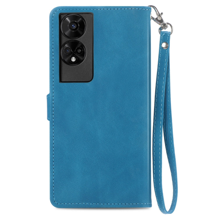 For TCL 50 5G Embossed Flower Zipper Leather Phone Case